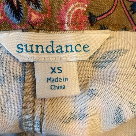 Sundance Madora Drawstring Pant green pink floral size XS - Picture 7 of 9